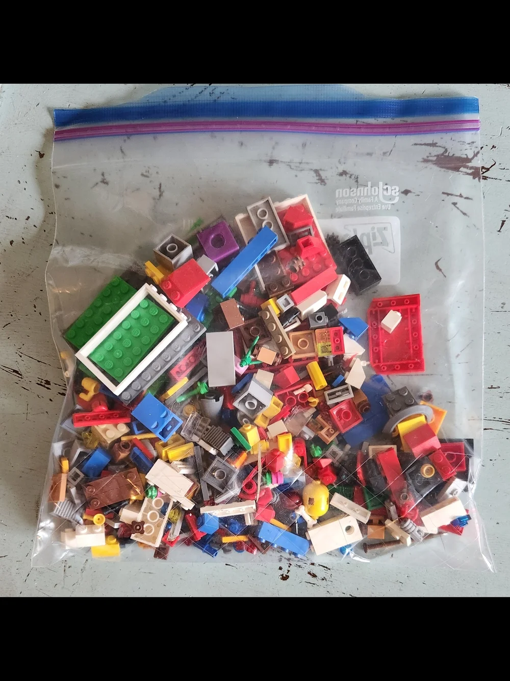 One 10oz Bag of Assorted Lego Bricks - Multicolor